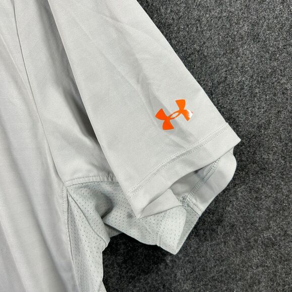 Under Armour Polo Shirt Men’s XXL Gray Golf Performance HeatGear Snap Button - Picture 3 of 11